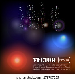 Abstract blurred background with space for your text on a background of the city at night. For web design, brochures, booklets. 