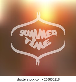 abstract blurred background with text summer time -stock vector