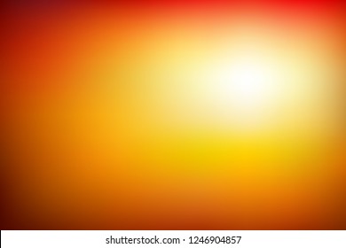 Abstract blurred background in vibrant red, orange and yellow tones. Colorful sunset scene gradient. Vector illustration