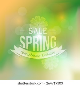 Abstract Blurred Background and Web Banner of Spring Season Sale