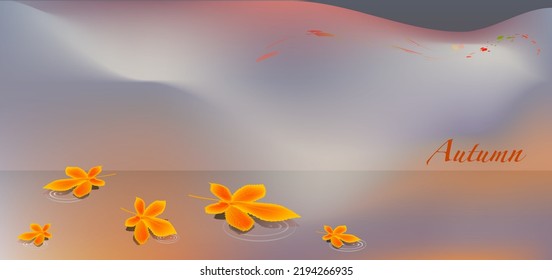 Abstract blurred background with yellow autumn leaves
