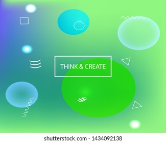 Abstract blurred background for your projects. Fluid backdrop with bright rainbow colors. Vector illustration flyer. Green celebration template for your graphic design, user interface or app.