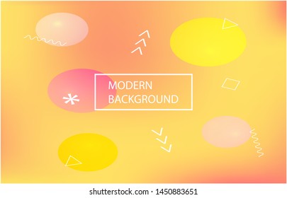 Abstract blurred background for your projects. Vector illustration flyer. Fluid backdrop with simple muffled colors. Yellow celebration template for your graphic design, user interface or app.