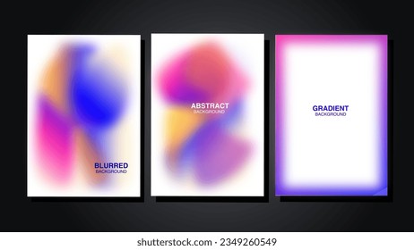 Abstract blurred backgrounds set 2023 trendy vectors.