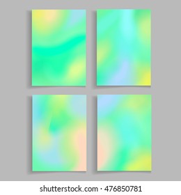 Abstract blurred backgrounds set. Brochure, flyer, card, magazine cover or report for business, templates pastel colors vector.