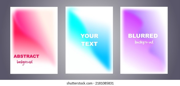 Abstract blurred backgrounds set can be used as wallpaper, for web design as banner, for flyer, card, brochure print. Vector illustration.