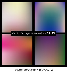 Abstract blurred backgrounds set. Soft backgrounds set. Vector illustration EPS 10.