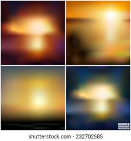 Abstract blurred backgrounds set, abstract templates vector.
