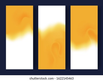 Abstract blurred banners in white and yellow colors. Sand summer concept. Vector illustration