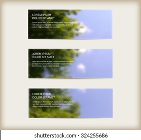 Abstract blurred banners.Blurred nature background.