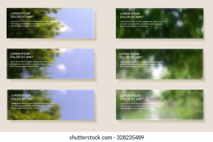 Abstract blurred banners.Blurred nature background.