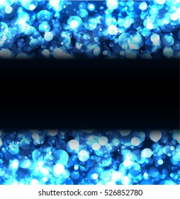 Abstract blurred blue and black background. Vector illustration.