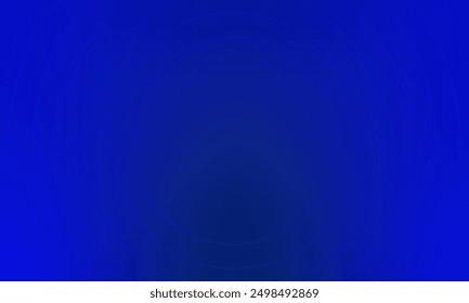 Abstract blurred blue color background with thin line circles. Vector