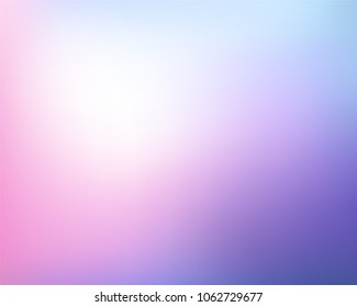 Abstract Blurred blue pink purple background. Soft light gradient backdrop with place for text. Vector illustration for your graphic design, banner, poster