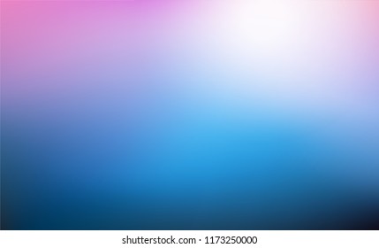 Abstract Blurred blue purple pink background. Soft dark to light gradient backdrop with place for text. Vector illustration for your graphic design, banner, poster