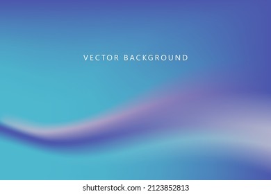 Abstract blurred blue and violet wave gradient background. Vector illustration for graphic design.