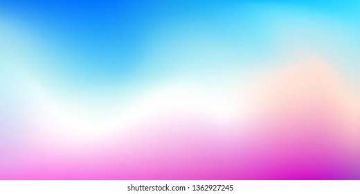 Abstract Blurred blue white pink background. Soft light gradient backdrop with place for text. Vector illustration for your graphic design, banner, poster or wallpapers
