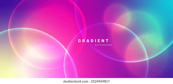 Abstract blurred colored gradient with glowing circles background for presentation,banner,backdrop,wallpaper. Vector illustration.