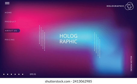 Abstract blurred colorful holographic background gradient effect. can be use for landing page EPS10
