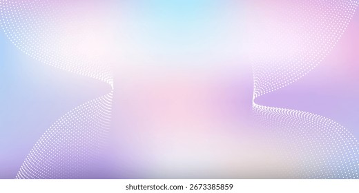 Fundo de gradiente de malha colorido borrado abstrato, marca de papéis de parede futurista, cartão de visita, cor pastel macio, tecnologia de ponto de linha geométrica, tecnologia digital cyber ai, vetor de modelo de apresentação
