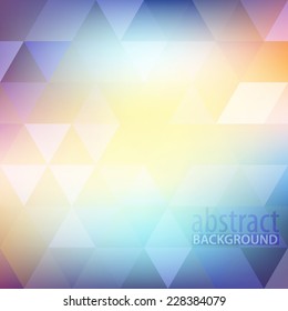 Abstract blurred colorful pattern with triangles. Vector