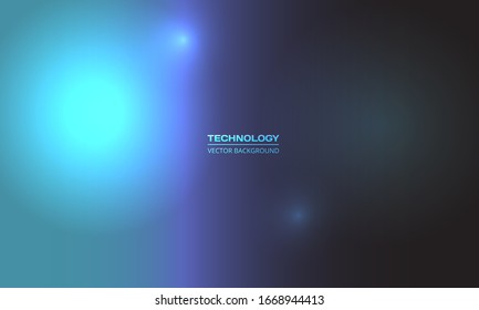 Borroso fondo de tecnología de gradiente oscuro, turquesa y violeta con brillantes luces y resplandor. Plantilla de color abstracto con efecto desenfocado en diseño moderno. Ilustración del vector EPS10