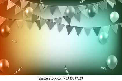 Abstract  Blurred Decorative Party background with xmas confetti, anniversary template for birthday gifts, congratulations. Vector Illustration EPS10