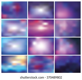 Abstract blurred effect backgrounds.Vector Effect smooth blurred light,energy space,Elements for website,print,presentation.Watercolor blur.Blue,lilac cool colors.Space,sky.Valentine day