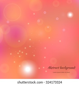 Abstract blurred fairy background with circle light. Stock vector.