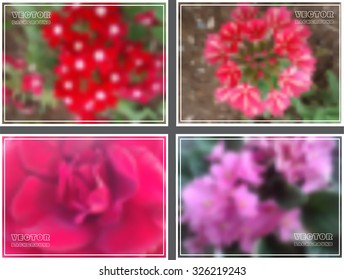 Abstract blurred flower background.Blurred vector background set.