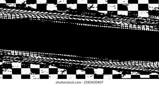 Abstract blurred geometric square pixel glitch seamless background. Monochrome black white line grid pattern. Halftone decorative linear distorted geo texture.