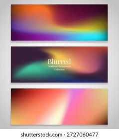 Coleção de fundo de gradiente borrado abstrato de cores vibrantes