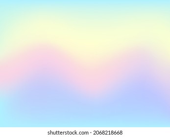 Abstract blurred gradient background. Creative modern vector illustration. Holographic spectrum for the cover. Blue, pink, yellow tones