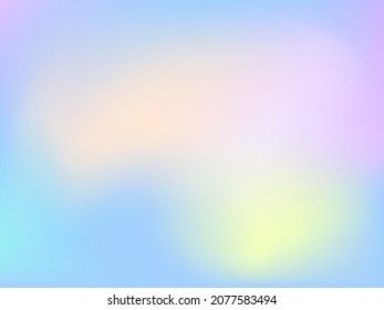 Abstract blurred gradient background. Creative modern vector illustration. Holographic spectrum for the cover. Blue, pink, yellow tones