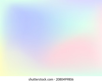 Abstrakter unscharfer Farbverlauf-Hintergrund. Kreative moderne Vektorgrafik. Holografisches Spektrum für die Abdeckung. Blau, Rosa, Gelb