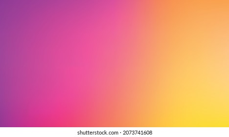 Abstract blurred gradient background. Magenta, pink, orange, yellow, purple, violet, red, vivid, sunrise color. Vector illustration graphic design, bright mesh texture for banner or poster. EPS 10