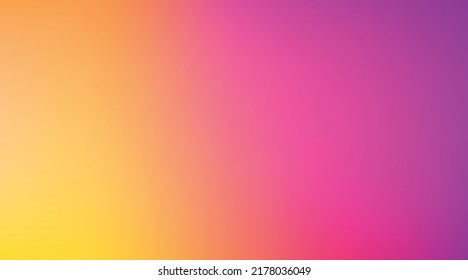Abstract blurred gradient background. Magenta, pink, orange, yellow, purple, violet, red, vivid, sunrise color. Vector illustration graphic design, bright mesh texture for banner or poster. EPS 10