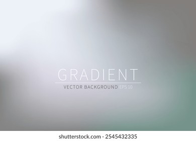 Fundo de gradiente abstrato borrado. Fundo de gradiente de prata com forma de fluido desfocado. Ilustração vetorial. Eps 10