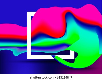 Abstract blurred gradient colorful mesh vector background. Frame