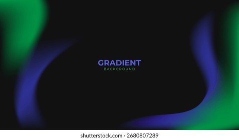 Abstract blurred gradient dark blue and green background