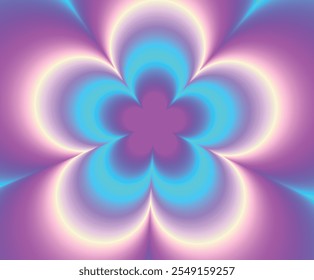 Abstract blurred gradient fluid vector background design wallpaper template with dynamic color, waves, in flower shape