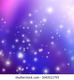 Abstract blurred gradient mesh background in bright violet colors. Purple smooth banner template. Easy editable soft vector illustration.
