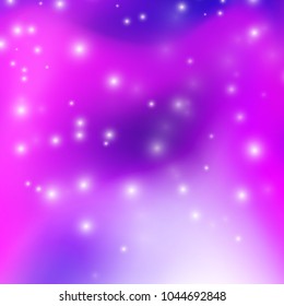Abstract blurred gradient mesh background in bright violet colors. Purple smooth banner template. Easy editable soft vector illustration.