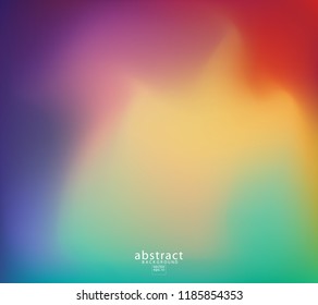 Abstract blurred gradient mesh background bright rainbow colors. Colorful smooth soft banner template. Creative vibrant vector illustration