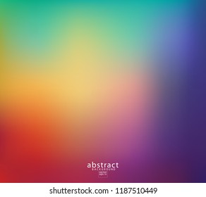 Abstract blurred gradient mesh background bright rainbow colors. Colorful smooth soft banner template. Creative vibrant vector illustration