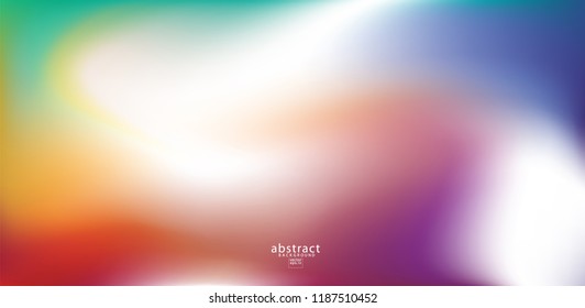 Abstract blurred gradient mesh background bright rainbow colors. Colorful smooth soft banner template. Creative vibrant vector illustration