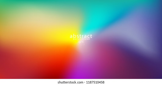 Abstract blurred gradient mesh background bright rainbow colors. Colorful smooth soft banner template. Creative vibrant vector illustration