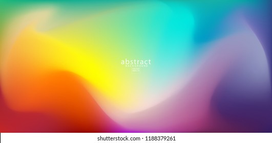 Abstract blurred gradient mesh background bright rainbow colors. Colorful smooth soft banner template. Creative vibrant vector illustration