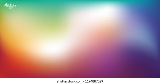 Abstract blurred gradient mesh background bright rainbow colors. Colorful smooth soft banner template. Creative vibrant vector illustration