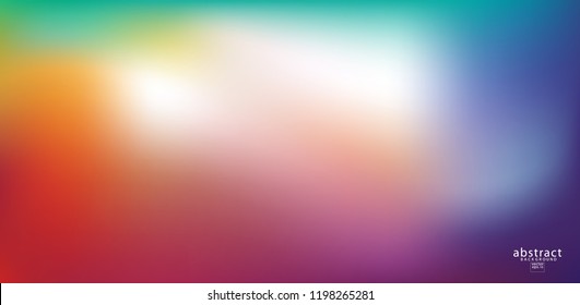 Abstract blurred gradient mesh background bright rainbow colors. Colorful smooth soft banner template. Creative vibrant vector illustration